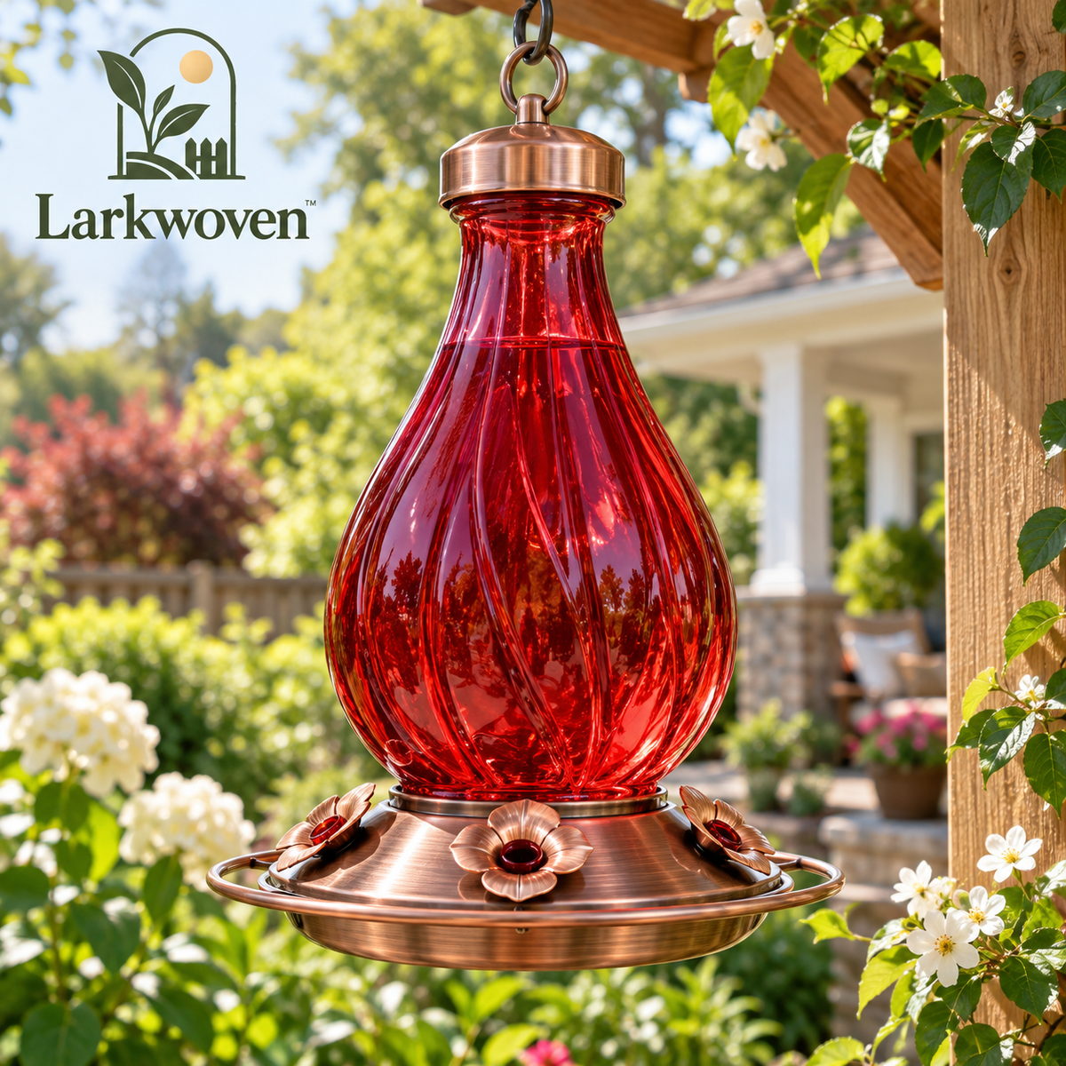 Clear Glass Hummingbird Feeder