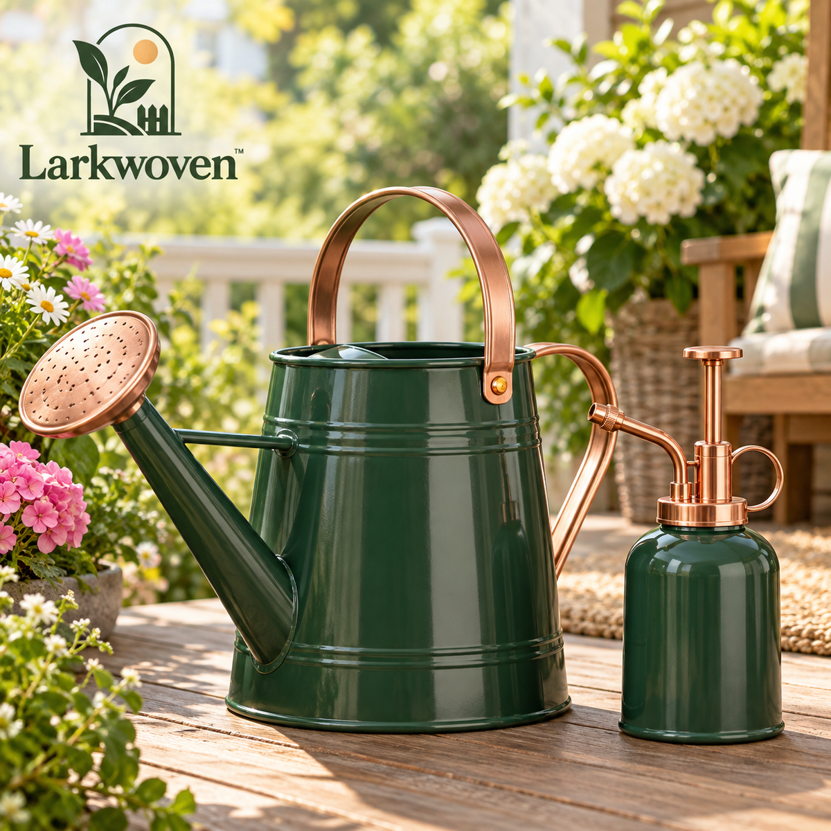Metal Watering Can & Mist Sprayer Set
