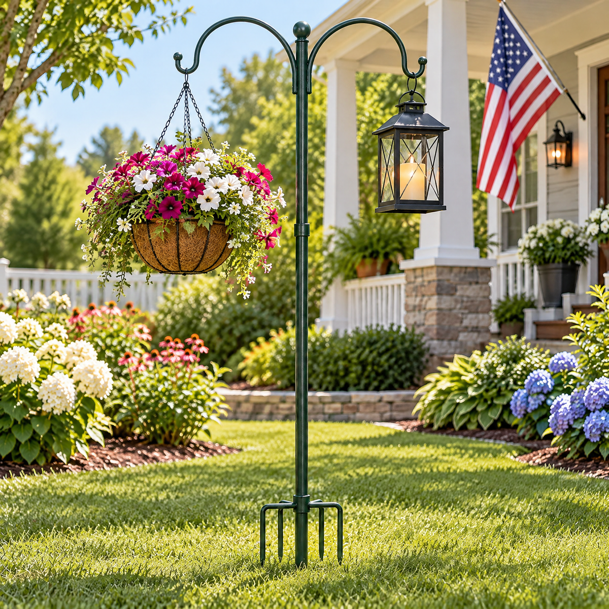 Double Shepherd Hook Bird Feeder Stand