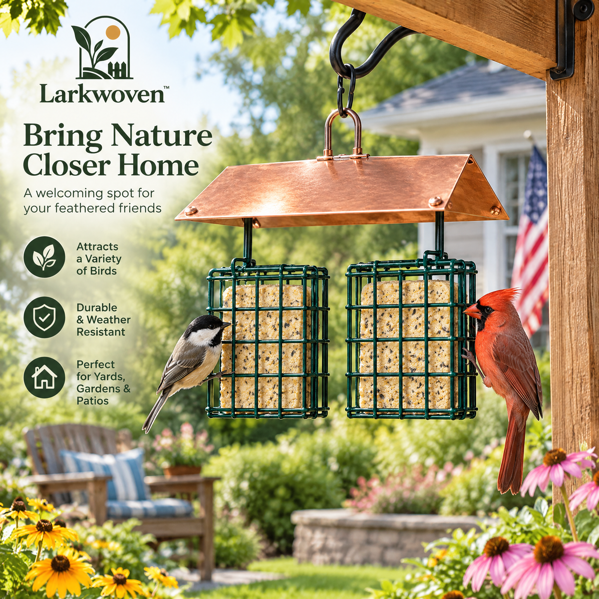 Double Suet Cage Bird Feeder