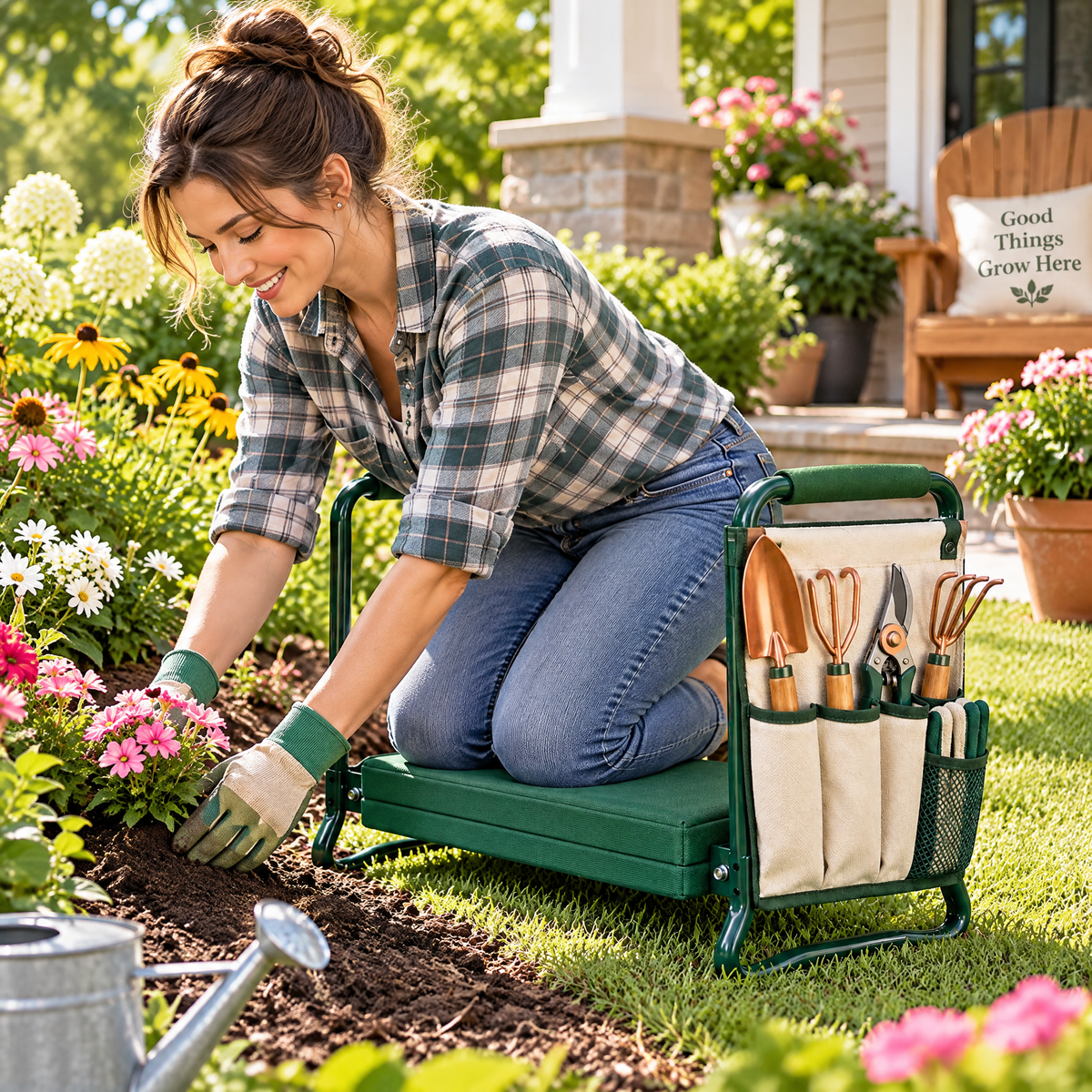 Folding Garden Kneeler & Tool Tote