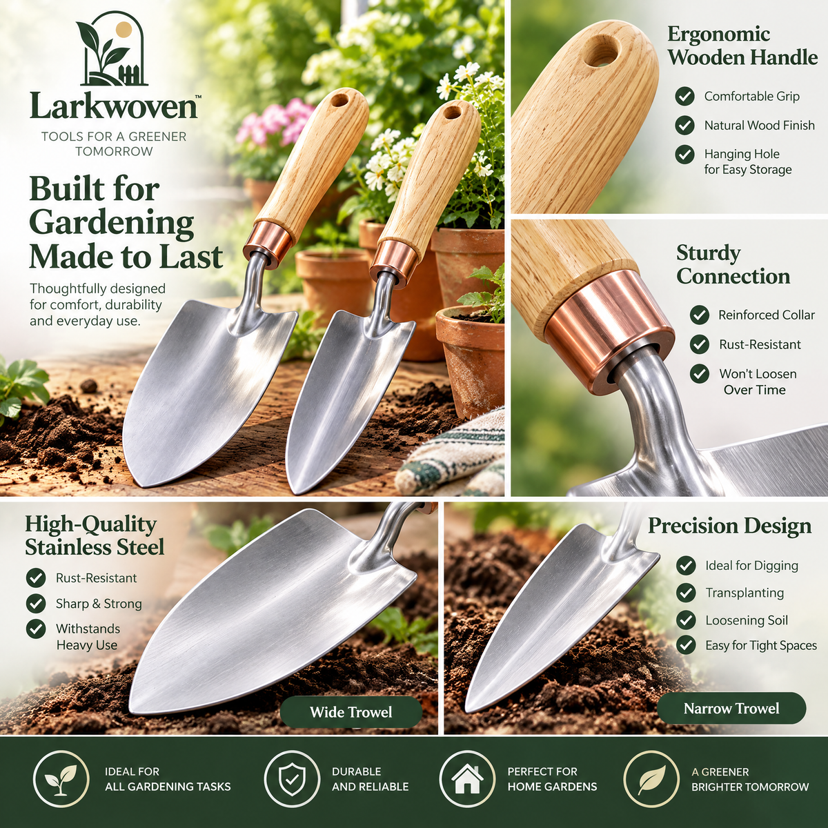 Hand Cultivator & Three-Tine Rake Set