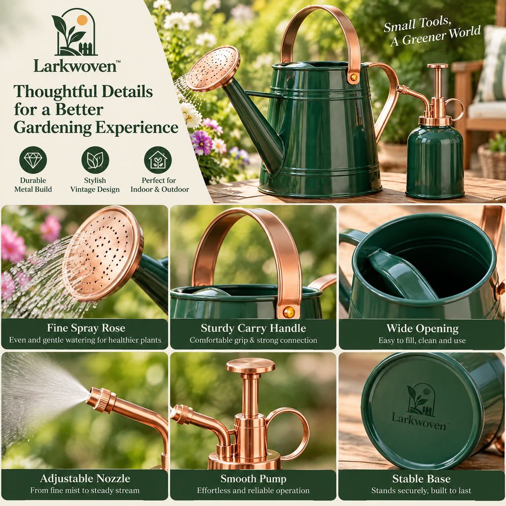 Metal Watering Can & Mist Sprayer Set