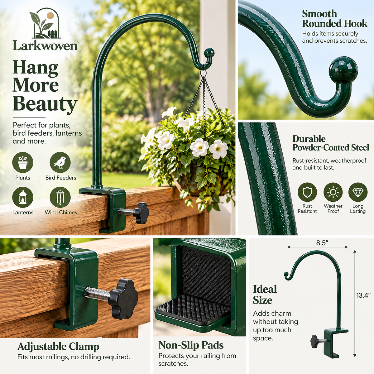 Deck Rail Bird Feeder Hanger