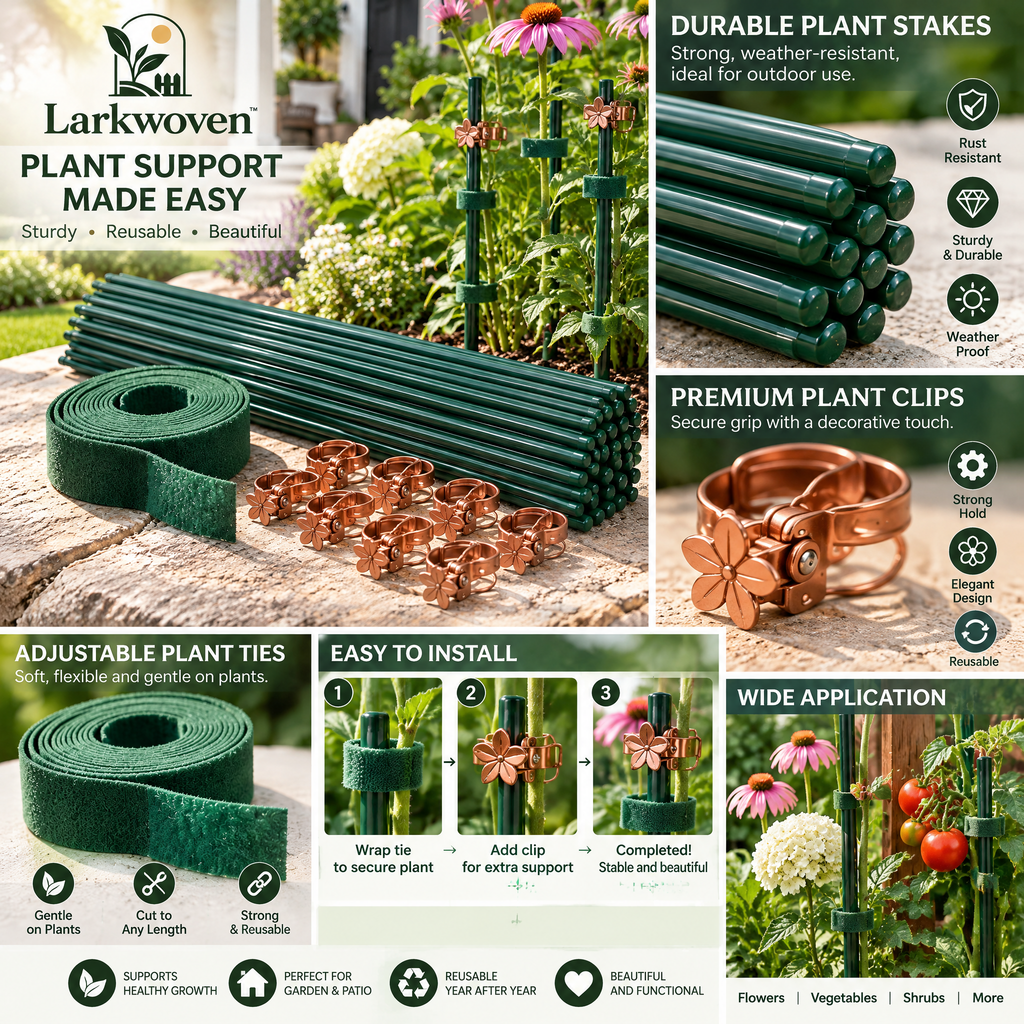 Garden Plant Stake, Tie & Clip Kit