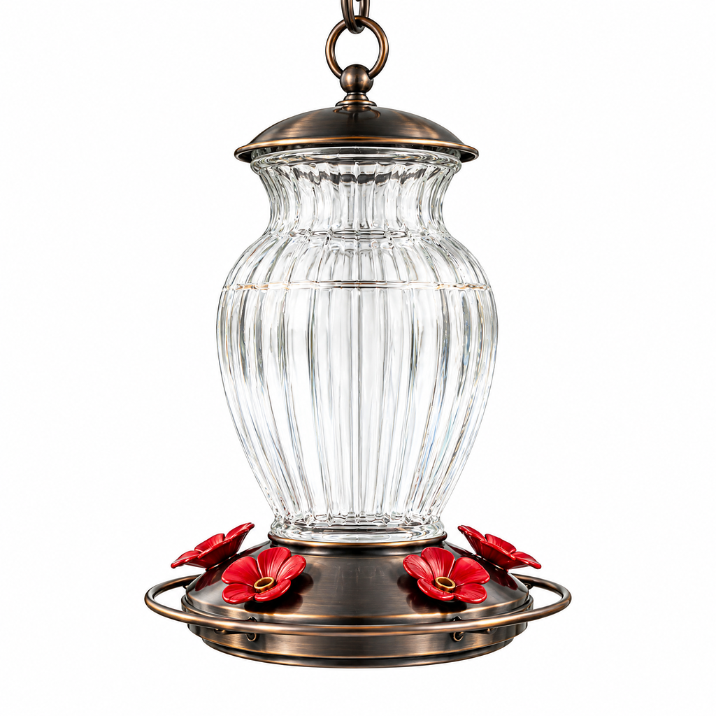 Ruby Glass Hummingbird Feeder