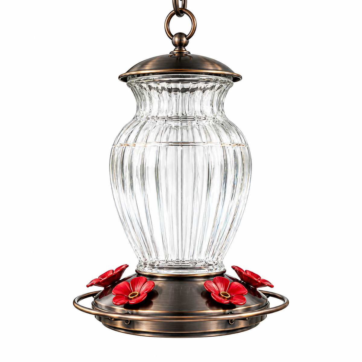 Ruby Glass Hummingbird Feeder