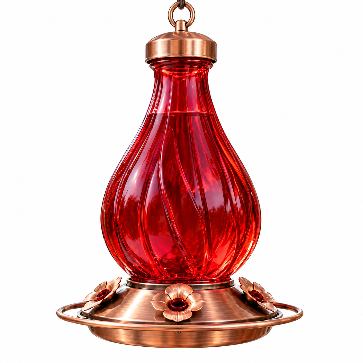 Clear Glass Hummingbird Feeder