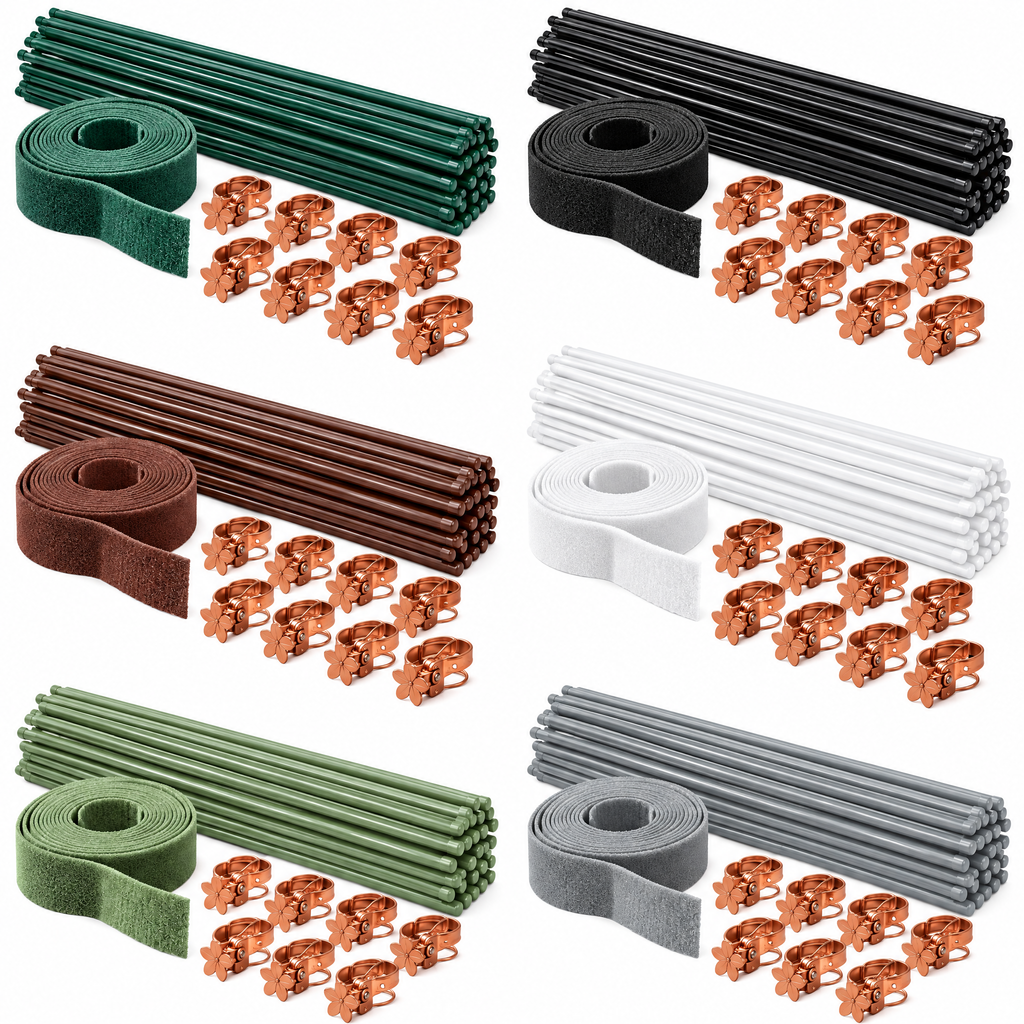 Garden Plant Stake, Tie & Clip Kit