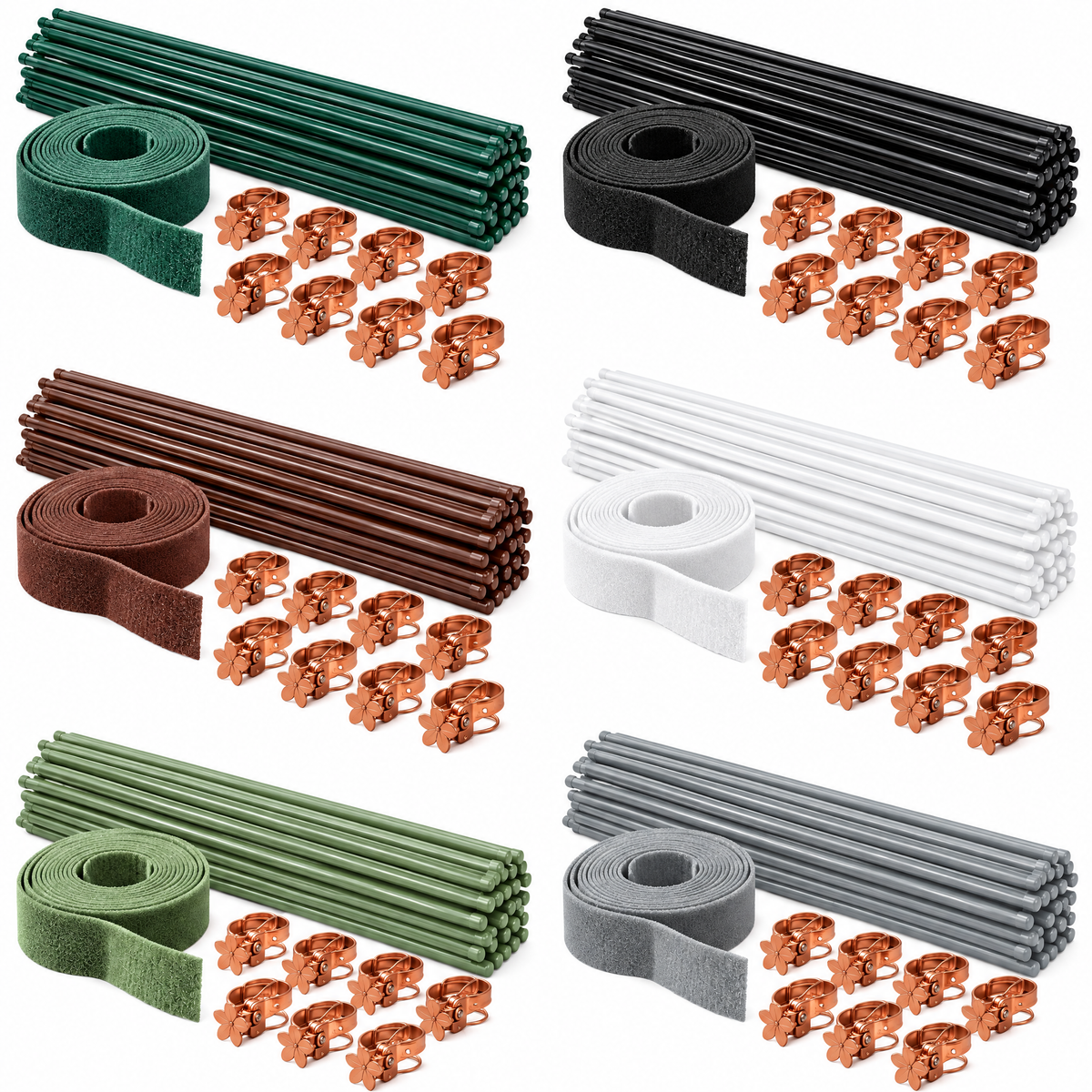 Garden Plant Stake, Tie & Clip Kit