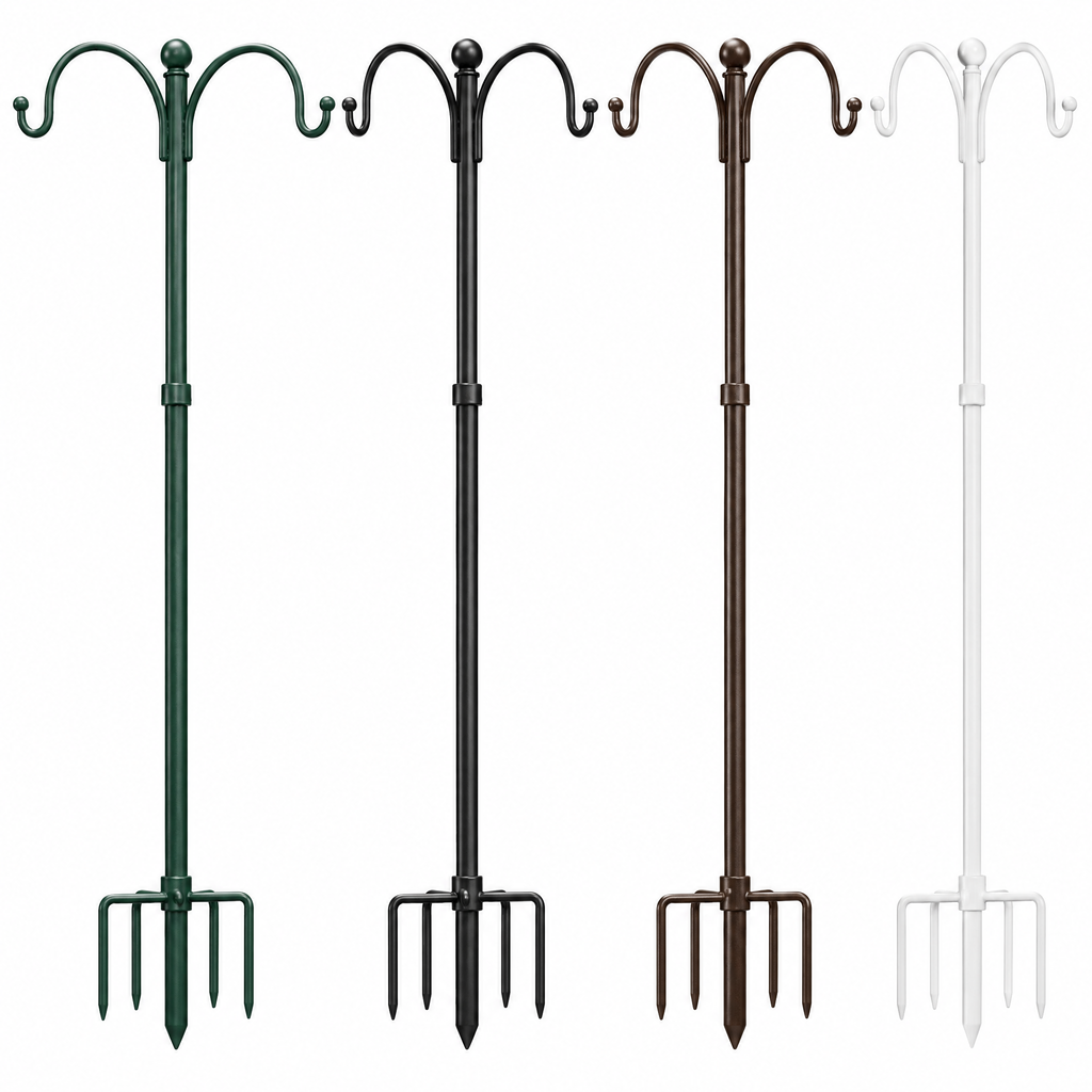 Double Shepherd Hook Bird Feeder Stand
